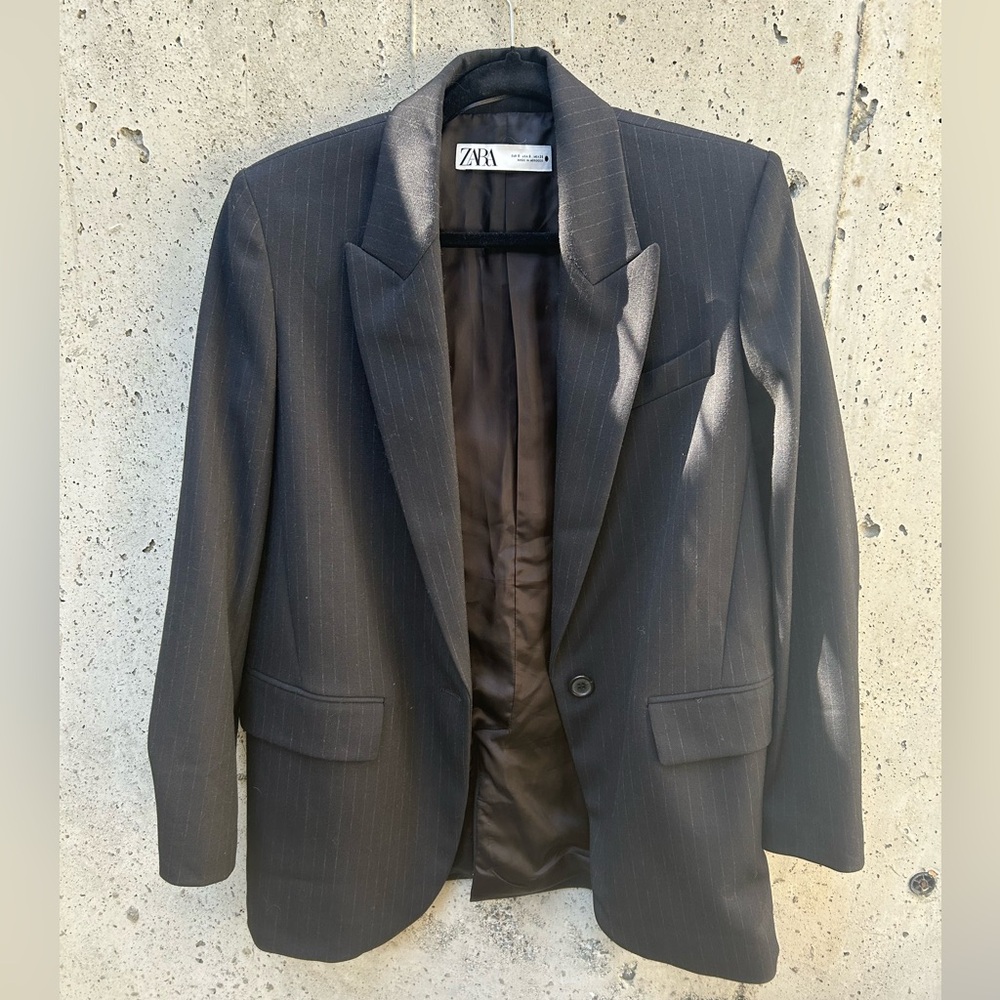 Zara navy/white Pinstripe Blazer, size xs